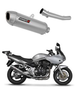 Dominator exhaust Suzuki GSF 600 BANDIT 2000 - 2004, aftermarket motorcycle exhaust, stainless steel exhaust Bandit 600, lightweight and sporty exhaust